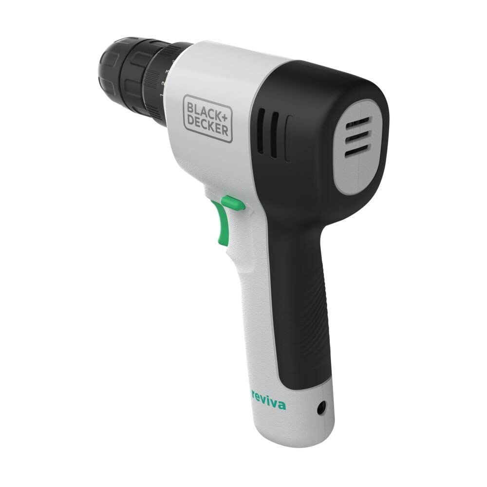 BLACK+DECKER reviva 12V Cordless Drill, 230 lb Torque, Made from Recyled Material (REVCDD12C),White BLACK+DECKER