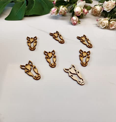 30pcs of Horse Head Earrings Unfinished Wood Blanks,Unfinished Laser Cut Wood Shapes for Earrings Jewelry Crafts (1.7inch) Yuxuanish
