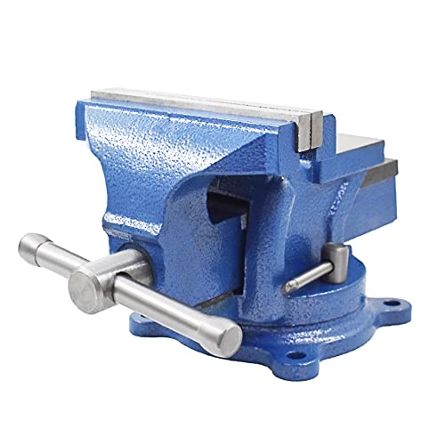 kimllier 5 Inch Heavy Duty Bench Vise with Anvil 360 Degree Swivel Locking Base Bench Clamp, Fit for Clamping Fixing Equipment Home or Industrial kimllier