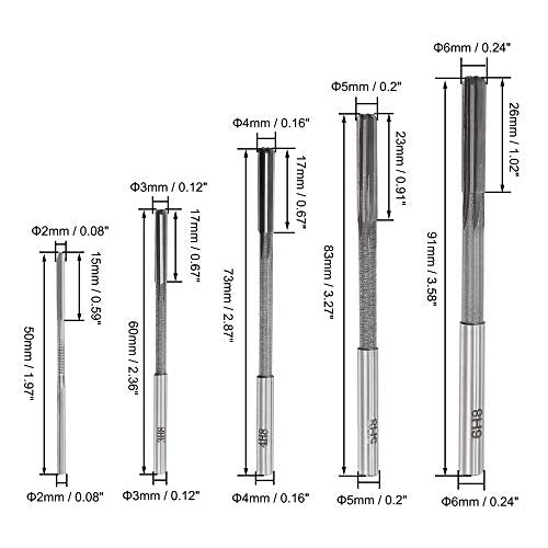 uxcell Chucking Reamer Set Lathe Machine Reamer Straight Flute Milling Cutter High Speed Steel H8 Tolerance (2mm 3mm 4mm 5mm 6mm 7mm 8mm 9mm 10mm) uxcell