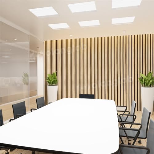 Olanglab Wood Slat Wall Panels, 2 Pack Wood Slats for Wall, 94.48"x 12.59"x 0.82" Each, 3D Wall Panels for Interior Wall Decor, (Warm Oak) Olanglab