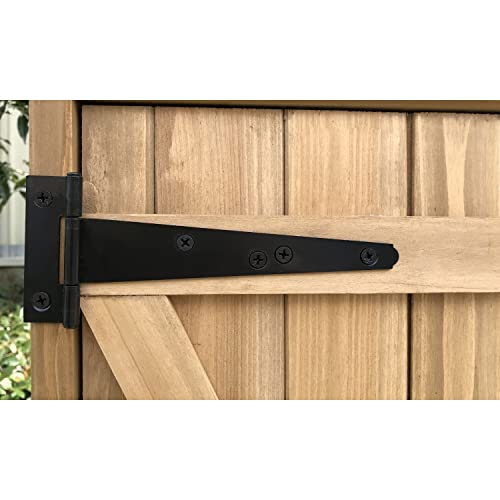 Hanover Outdoor Storage Shed, Double Door Wood Shed for Tools and Garden Supplies with Shelf and Locking Latch, 36 Cu.Ft. Capacity (4.4' x 5' x Hanover