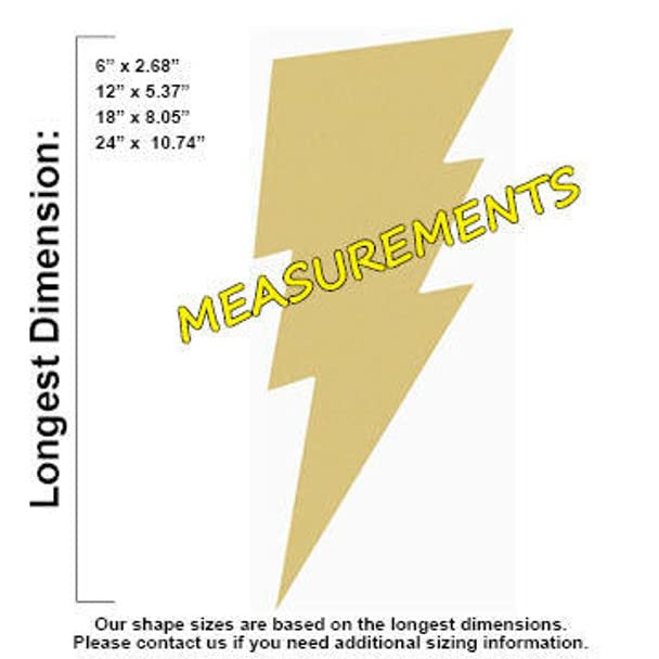 Lightning Bolt Unfinished Cutout, Wooden Shape, Paintable Wooden MDF, Build-A-Cross Build-A-Cross
