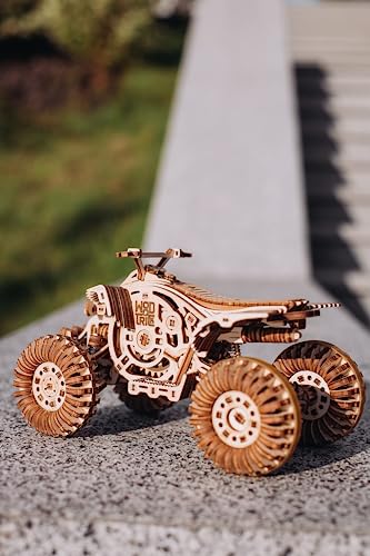 Wood Trick Quad Bike 3D Wooden Puzzles for Adults and Kids to Build - Rides up to 30 ft - Wooden Model Car Kits to Build for Adults - Model Kits for Wood Trick