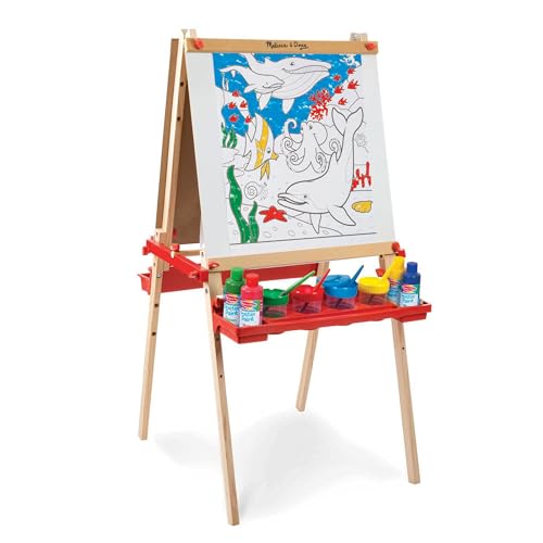 Melissa & Doug Easel Accessory Set - Paint, Cups, Brushes, Chalk, Paper, Dry-Erase Marker - FSC-Certified Materials Medium 19.3 x 11.1 x 5.0 Melissa & Doug
