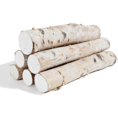 6 Pack Birch Logs Decorative Birch Branches Natural Birch Log for Decoration,Crafts,DIY, Fireplace Decor Firewood(Birch Logs:2.3"-3.2" Dia. x OriCre
