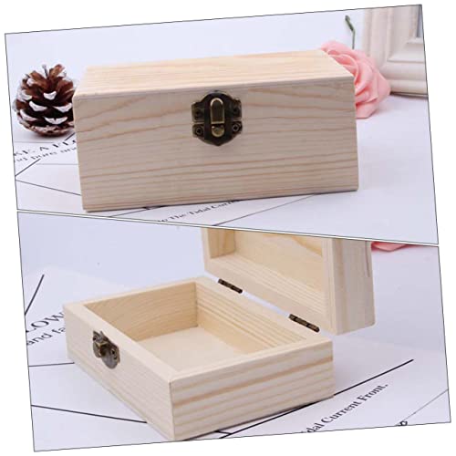 VOSAREA 3pcs Box wooden box book shelf decor unfinished wood crates desk topper wood jewelry case retro jewelry case jewelry storage table craft VOSAREA