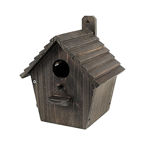 Bird House Black Birdhouse Bird Houses for Outside with Pole Wooden Bird House for Finch Bluebird House Cardinals Hanging Birdhouse Clearance Garden NATUREYLWL
