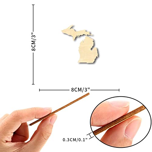 Michigan Wood Craft Unfinished Wooden Cutout Art DIY Wood Sign Inspirational Wall Plaque Retro Woodshop Garage Wall Decor for Living Room Bedroom Arupkeer