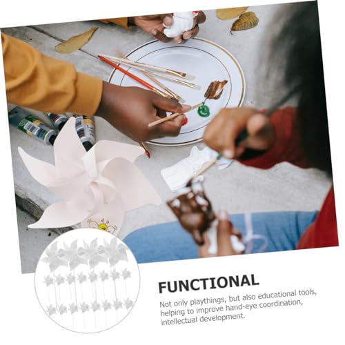 Kisangel 20pcs Handmade Windmill Toys Kids Outdoor Playset Christmas Toy Unfinished Pinwheel Colo r Your Own Wind Spinners Blank Pinwheels DIY Kisangel