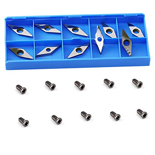 Ci4 Diamond Tungsten Carbide Replacement Cutter Inserts Planer Knives with Radius Point fit for DIY Wood Lathe Turning Detailer Tools Kit or Asieg Tool