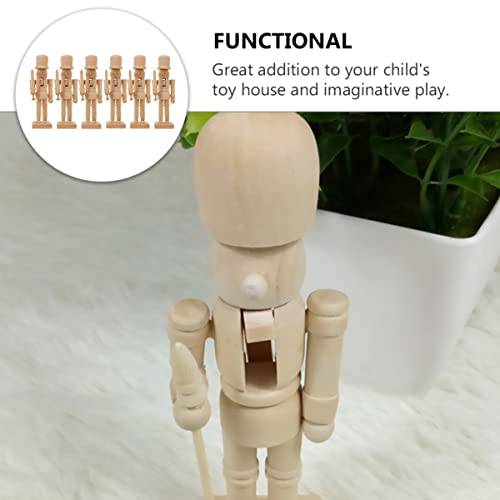 Abaodam 18 pcs - Gift Craft White Year Decoration Wooden Blank Paint Style Gifts Figurines Your cm DIY New Mini Puppet Christmas Ornaments Xmas Abaodam