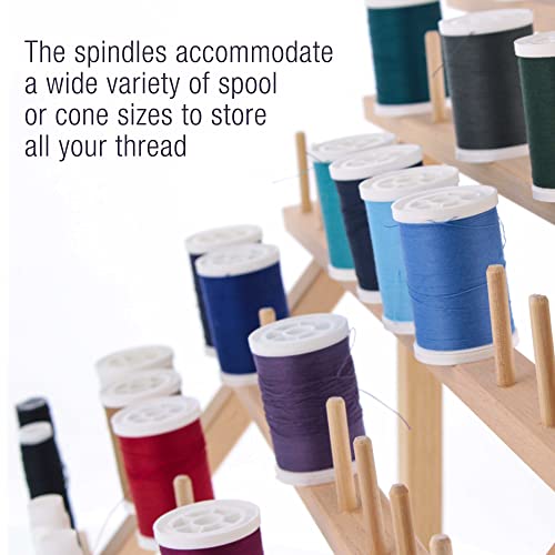 US Art Supply Premium Beechwood 60-Spool Sewing & Embroidery Thread Rack US Art Supply