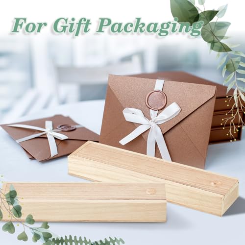 Suzile 12 Pcs Unfinished Wood Box with Sliding Lid 9 x 2.2 x 1.2 Inch Small Wood Box Case Container Gift Jewelry Box Pencil Box for Christmas Wedding Suzile