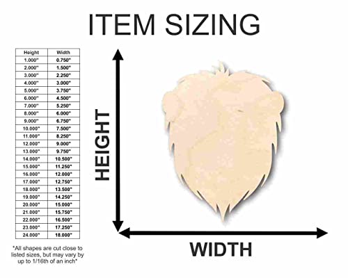 Unfinished Wood Lion Head Shape - Animal - Wildlife - Craft - up to 24" DIY 18" / 3/4" 24 Hour Crafts