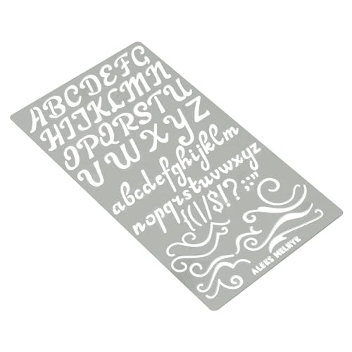 Aleks Melnyk No.34 Metal Stencils, Pyrography, Wood Burning kit 3 PCS Templates, Letters Stencils for Engraving Wood and Patterns, Alphabet and Aleks Melnyk