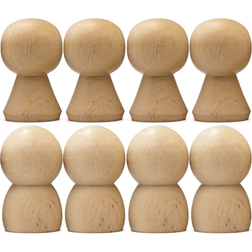 Wooden Peg Dolls Unfinished Set of 8 pcs - Wooden Dolls Peg People Family - Wooden Pegs Male and Female - Wooden Peg Family - Wooden Doll Body for AEVVV
