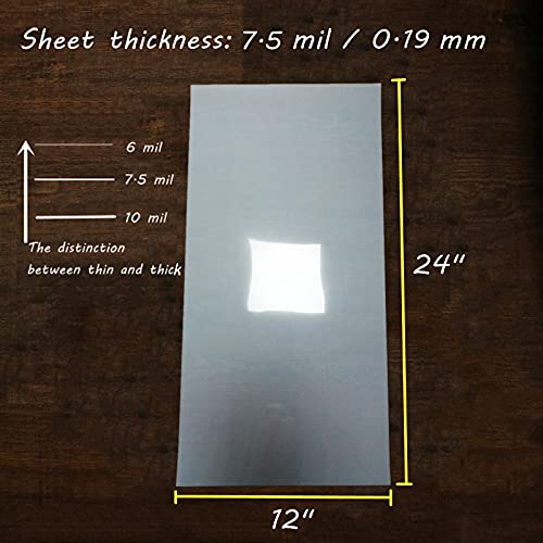 BANLTRE Mylar Sheet 12 x 24 inch 7.5 mil 8 Sheets Milky Translucent PET Blank Stencil Making Sheet for Cricut, Silhouette, Cut Tool Template Material BANLTRE