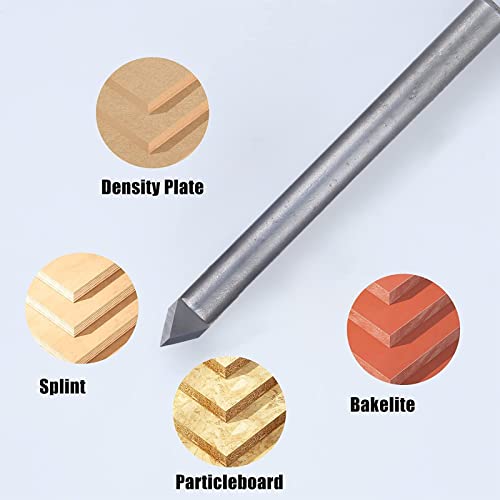 HUHAO 5PCS 60 Degree Router Bits CNC Engraving Router Bit 3D Pyramid Stone Engraving Bits Carving V Bit with 1/4 Shank Router Bit for Stone HUHAO