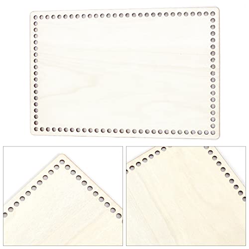 PH PandaHall 3 Sizes Crochet Basket Bottom Rectangle Wooden Base Shaper Blank Knitting Bag Bottom Wooden Basket Bottoms Shaper for DIY Knitting PH PandaHall