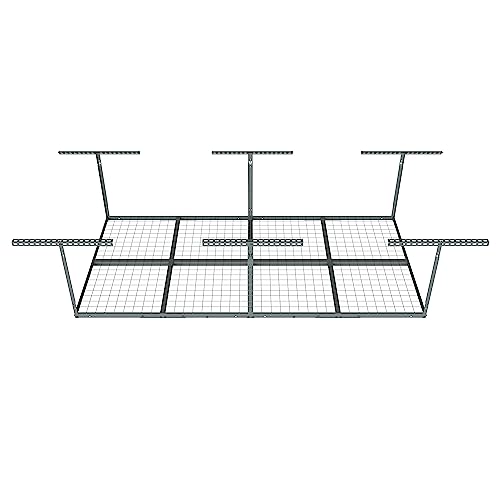 Everest Max 4 x 8 Overhead Garage Storage Rack, Heavy Duty Shelving, Adjustable Garage Storage Home Organization Storage Rack, 750lbs Weight Everest
