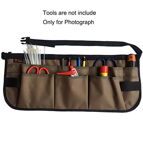 zojo Heavy Duty Waxed Canvas Work Apron with Tool Pockets (Small Size, Coffee) zojo