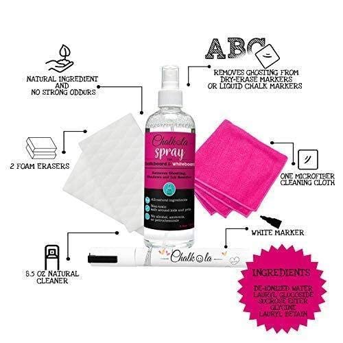 Chalkola Complete Bundle - 60 Dry Erase Markers + Spray Cleaner Chalkola