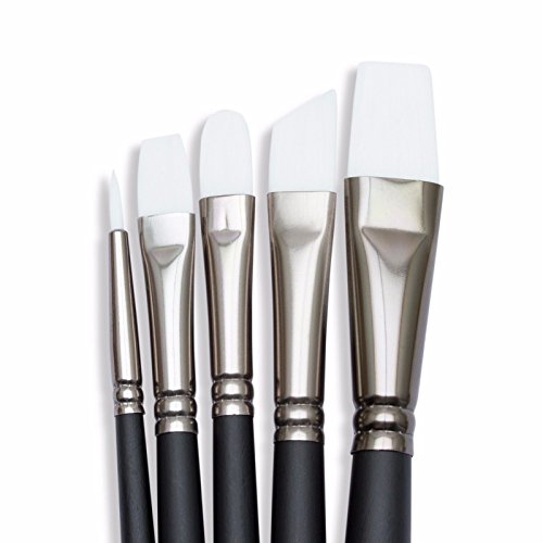 Angelus Paint Brush Set Round Flat Angular Artist Acrylic Paint Brush Set Shoe paint Brush set (5 pcs) Angelus