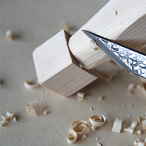 KAKURI Kiridashi Knife Left Hand 21mm, Left Handed Utility Knife Tool for Wood Marking, Scribing, Carving, Whittling, Woodworking, Hand Forged KAKURI