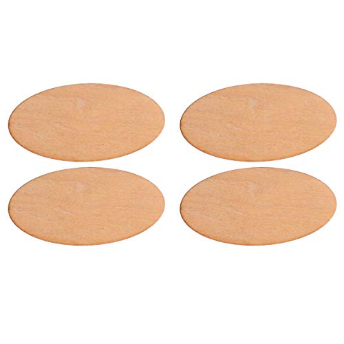 MAGICLULU 60pcs Pieces Oval Wood Trim Unfinished Christmas Wooden Cutout Oval Chips Wooden Slices Ornament Wood Slices Wood Slabs Wooden Craft Shapes MAGICLULU