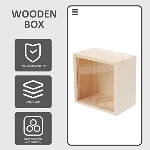 SUPVOX Box storage wooden box clear lid wooden storage unfinished wooden crate Wood Jewelry Case wooden case with lid wooden jewelry case kid piggy SUPVOX