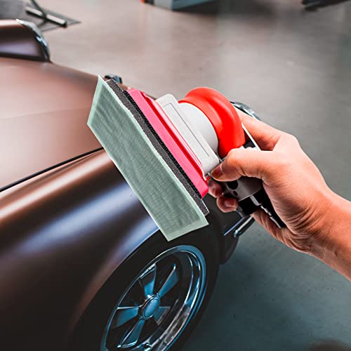 DATOUBOSS Pneumatic Palm Sander Square Air Random Orbital Sander for Car Waxing,Auto Body Work, Wood working Car Polisher Sets with Sanding Pad and DATOUBOSS