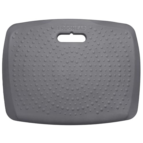Ergohead 3/4 inch Anti Fatigue Comfort Standing Mat, Portable Office Standing Desk Mat, Non Slip Kitchen Mat, Built-in Handle with Massage Points ergohead