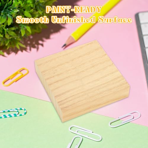 CYEAH 15 Pack Wooden Blocks for Crafts, 4" x 4" x 1" Basswood Carving Blocks, Blank Wooden Square Blocks, Wood Tiles Craft Panels Great for Crafts, CYEAH