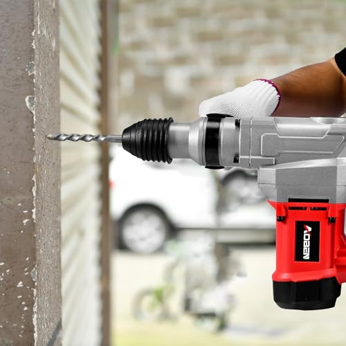 AOBEN 1-1/4 Inch SDS-Plus Rotary Hammer Drill with Vibration Control and Safety Clutch,10 Amp Heavy Duty Demolition Hammer for Concrete-Including 3 AOBEN