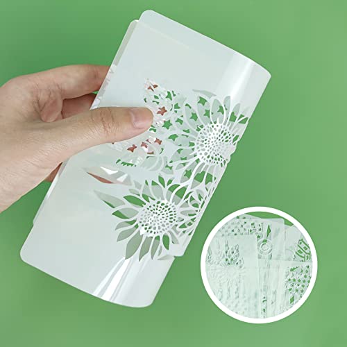 9 Pcs American Flag Stencils, We The People Stencils Deer 1776 Stencils Cow Bear Truck Sunflower Stencils for Painting on Wood Canvas Walls Fabric CODOHI