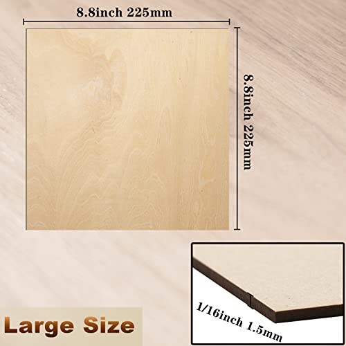 AIKS Basswood Sheets 8.8 x 8.8 x 1/16 Inch Unfinished Balsa Wood Sheets for Cricut Maker, Laser Cutting, Wood Burning, Architectural Models, AIKS