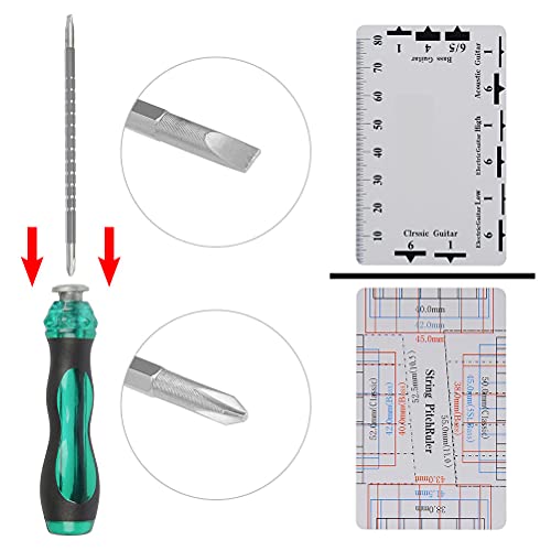 TIMESETL Guitar Repairing Tool Kit with Wire Plier, String Organizer, Fingerboard Protector, Hex Wrenches, Files, String Action Ruler, Spanner TIMESETL
