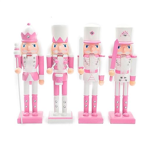 Aosekaa 4 Pieces Wood Nutcracker Ornaments Christmas Decoration, Kids Toys, Decorative Unique Gifts, Doll Nutcracker Crafts Nutcracker Soldier Aosekaa