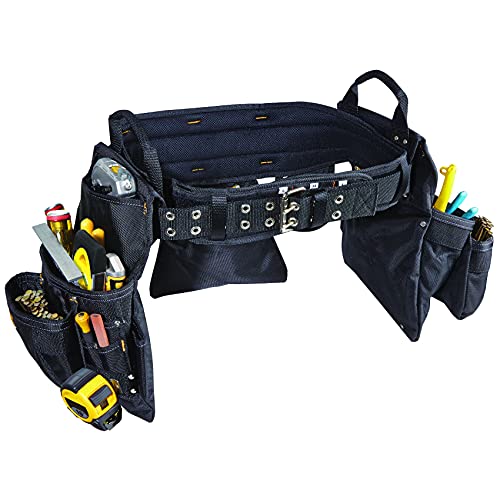 CLC Custom Leathercraft 5605 Professional Carpenters Combo Tool Belt, Black, 18 Pocket Custom Leathercraft