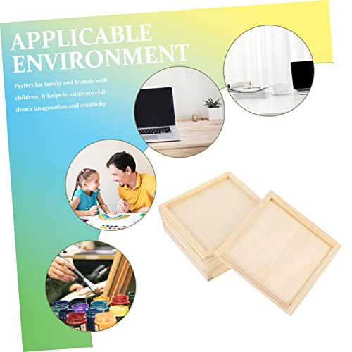 Tofficu 5pcs Blank Wooden Picture Frame Personalized Photo Frame Unfinished Wood Boards Unfinished Wood Canvas Painting Canvas Square Frame Clay Tofficu