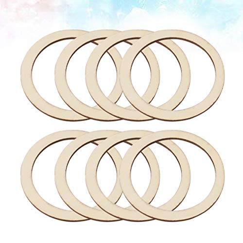 Ciieeo 50pcs Wreath Frames Unfinished Wood Pieces Rings Shape Round Wood Linking Rings Wooden Pieces for Floral Craft DIY Craft Making Ciieeo