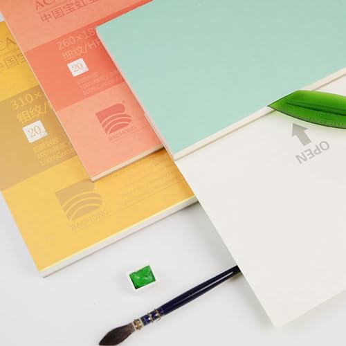 MEEDEN 15×10.2" Cotton Watercolor Paper Textured Surface Watercolor Pad, Cold Press, 140lb/300gsm, 20 Sheets for Painting & Drawing, Wet, Mixed Media MEEDEN