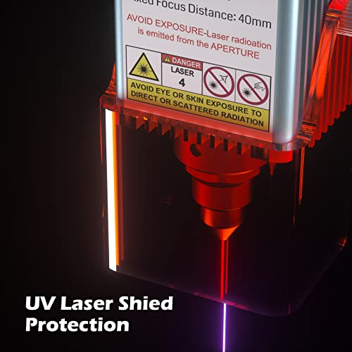 Genmitsu 10W Compressed Spot Laser Module with Air Assist Nozzle, 0.08mm*0.05mm Laser Spot, for Genmitsu 3020-PRO MAX V2, 3030-PROVer MAX, 4040-PRO, Genmitsu