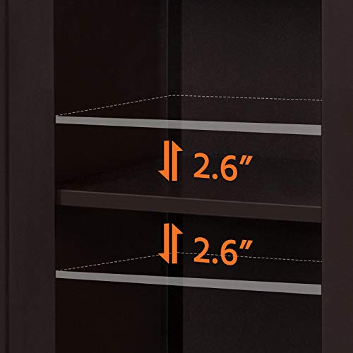 Yaheetech Bathroom Floor Cabinet, Modern Storage Freestanding Organizer Cabinet with Adjustable Shelves & Double Doors, 3-Tier Home Living Room Yaheetech