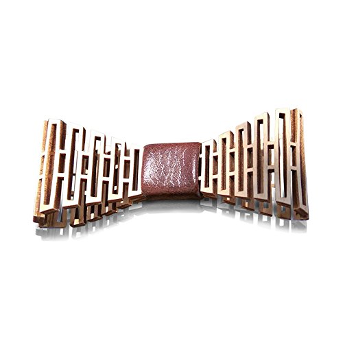 HatynkaUA Mens Wooden Bow Tie - 3D Unique Design Holiday Wedding Wood Bowtie- Necktie for Men HatynkaUA