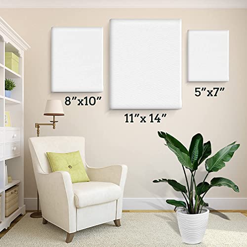 3 Pack Canvases for Painting with Multi Pack 11x14", 5x7", 8x10", Painting Canvas for Oil & Acrylic Paint ESRICH