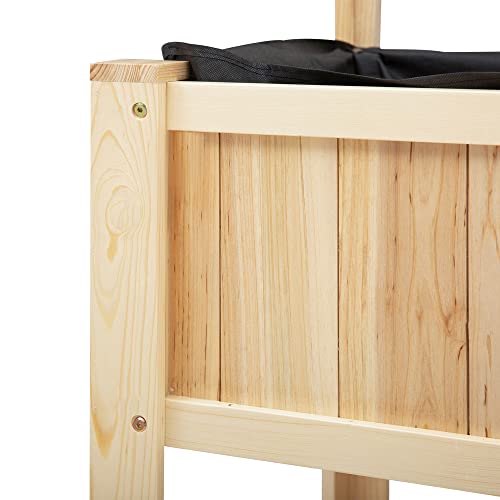 Outsunny 47'' Wooden Raised Garden Bed with Trellis, Coutryside Style Elevated Planter Box Stand with Open Storage Shelf, Spacious Planting Area for Outsunny