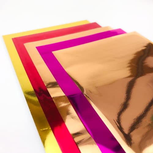 50pcs Foil Transfer Sheet for Cricut Joy Maker 3 2 1/Cricut Explore 3 2/Air 2 3/ Cameo (No Heating Required) DIY Rese Gold Ruby wolovo