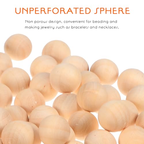KALLORY Unfinished Wooden Round Balls, 100pcs Natural Small Wood Balls 12mm Gnome Gnome Noses Loose Wooden Beads for DIY Crafts Jewelry Making Art KALLORY